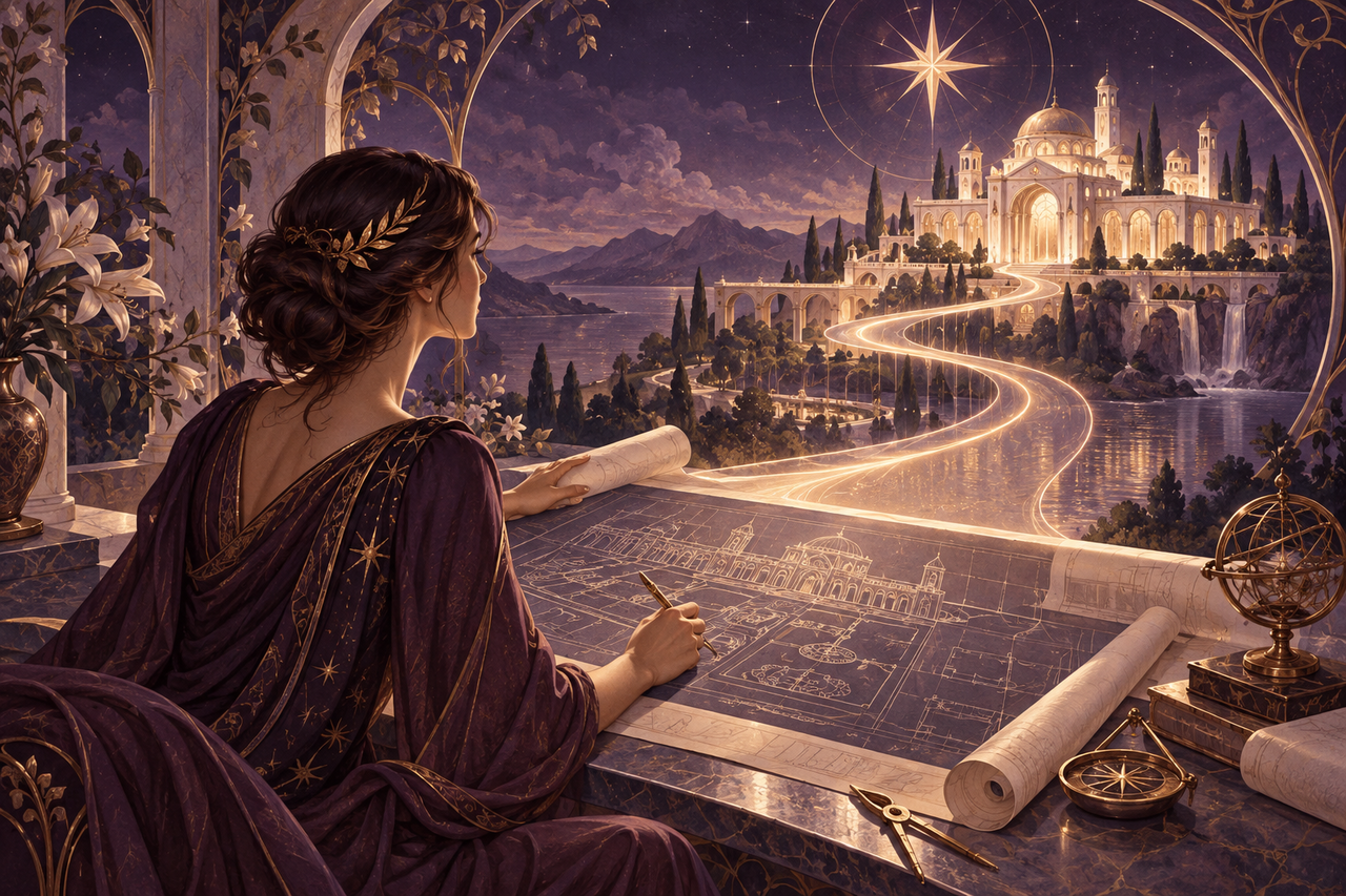 Illustration céleste pour réussite projet professionnel