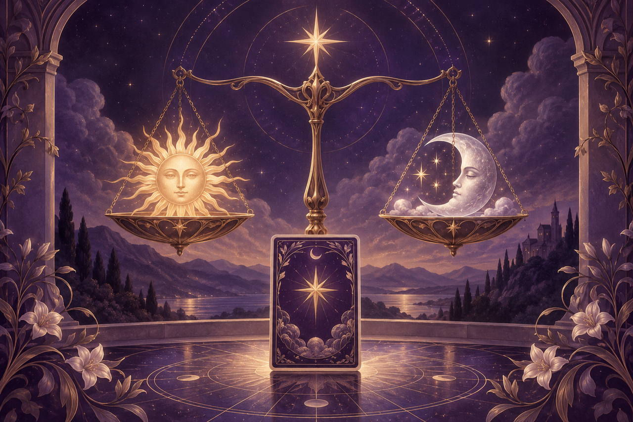 Illustration céleste pour tarot oui non