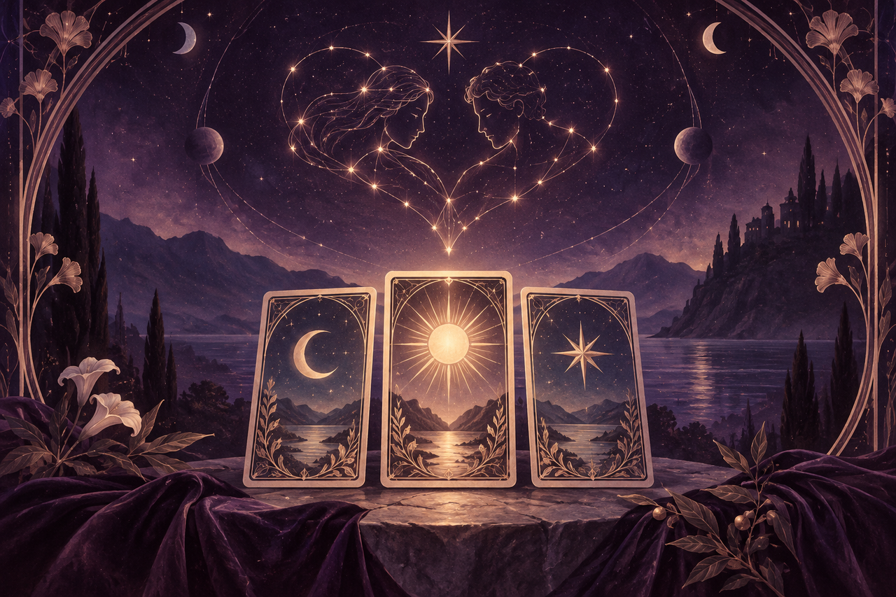 Illustration céleste pour voyance amour par téléphone